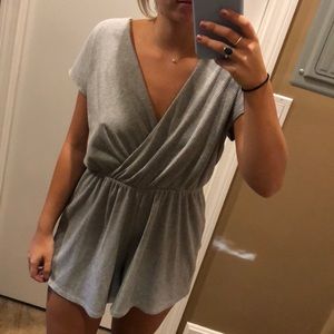 Gray knit romper